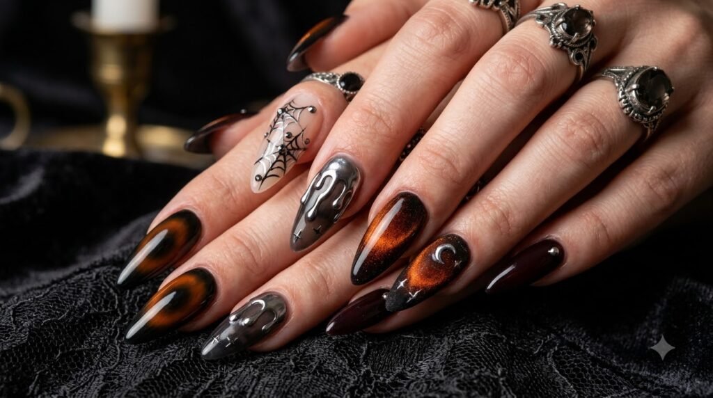 trendy halloween nails