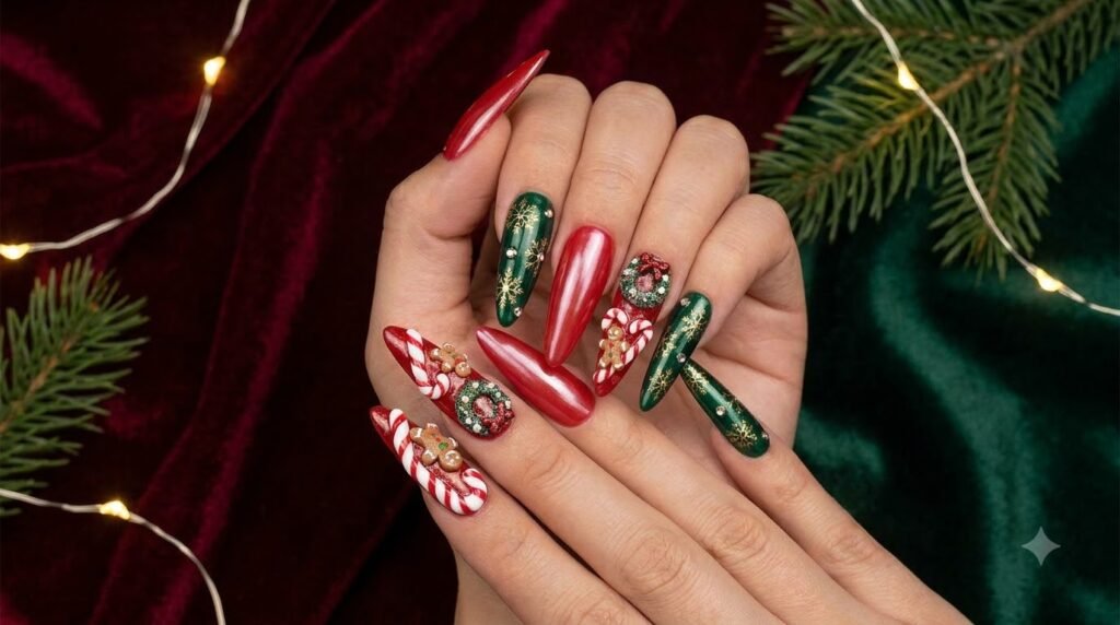 Christmas 3D Nails
